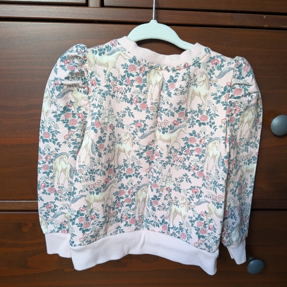 Janie and Jack Pink Floral Unicorn Sweatshirt - Picture 5 of 5